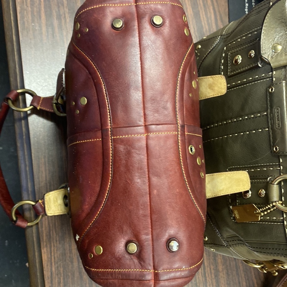 COACH LEATHER SOHO Brass Studded Satchel - Picture 6 of 13